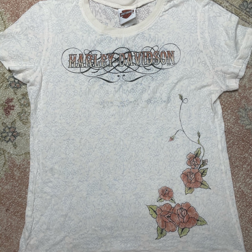 Harley Davidson women’s floral tee Large